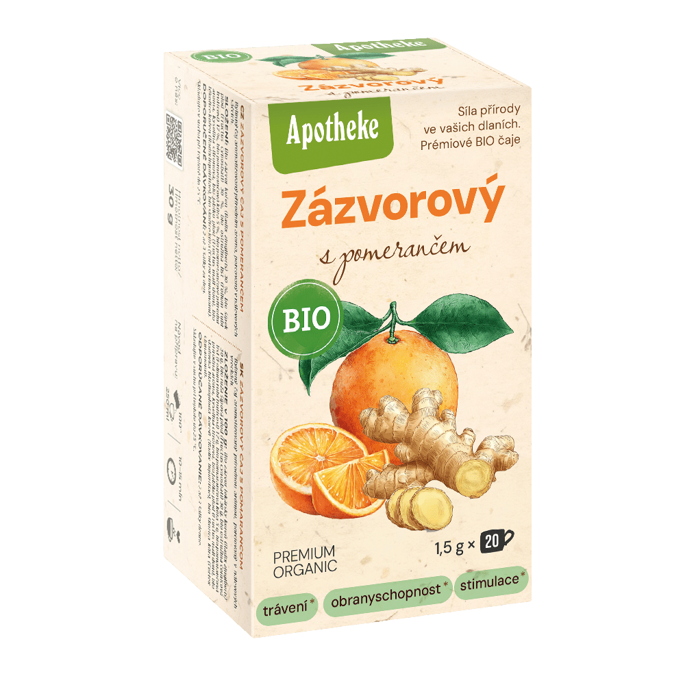 APOTHEKE BIO čaj Zázvorový s pomerančem 20 x 1.5 g