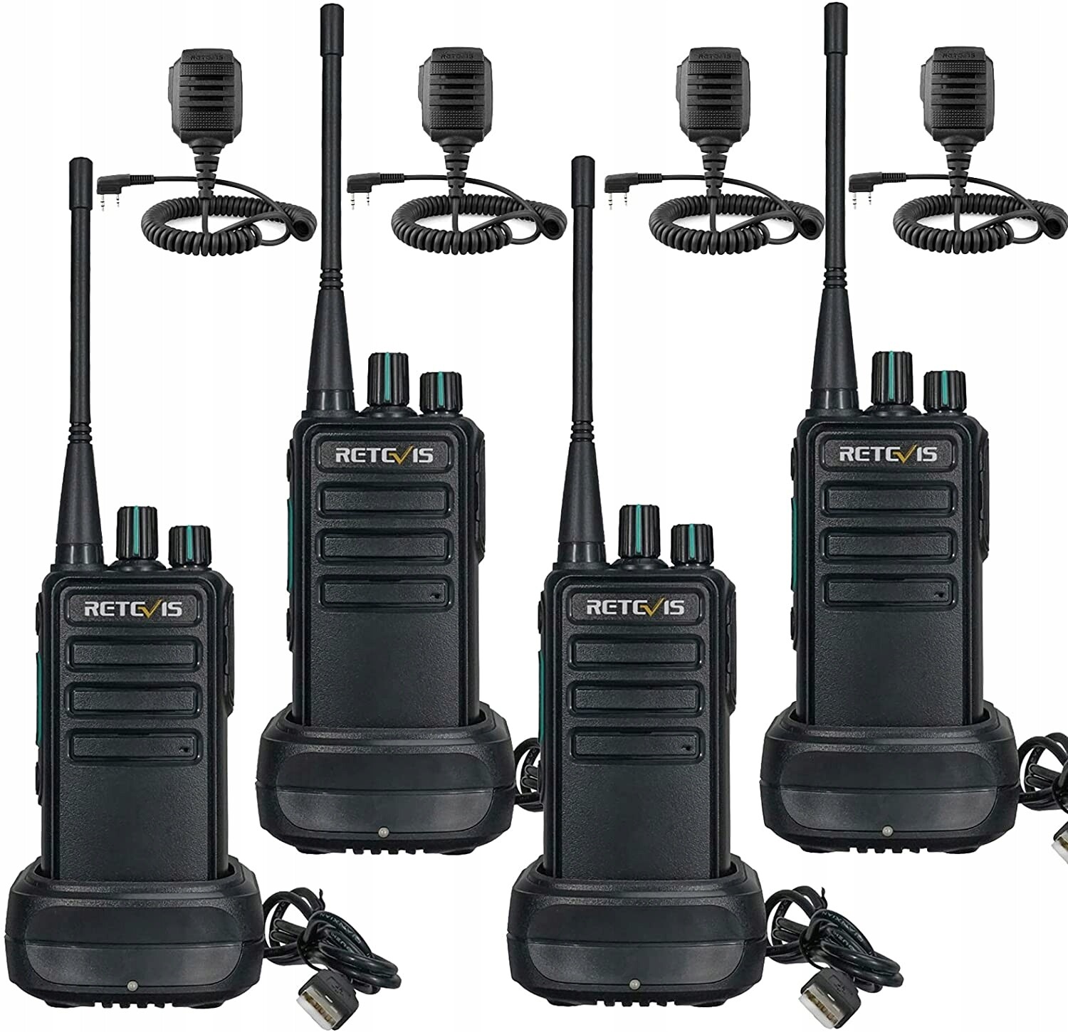 Retevis RB629 Walkie Talkie PMR446 (4 ks, černá barva)