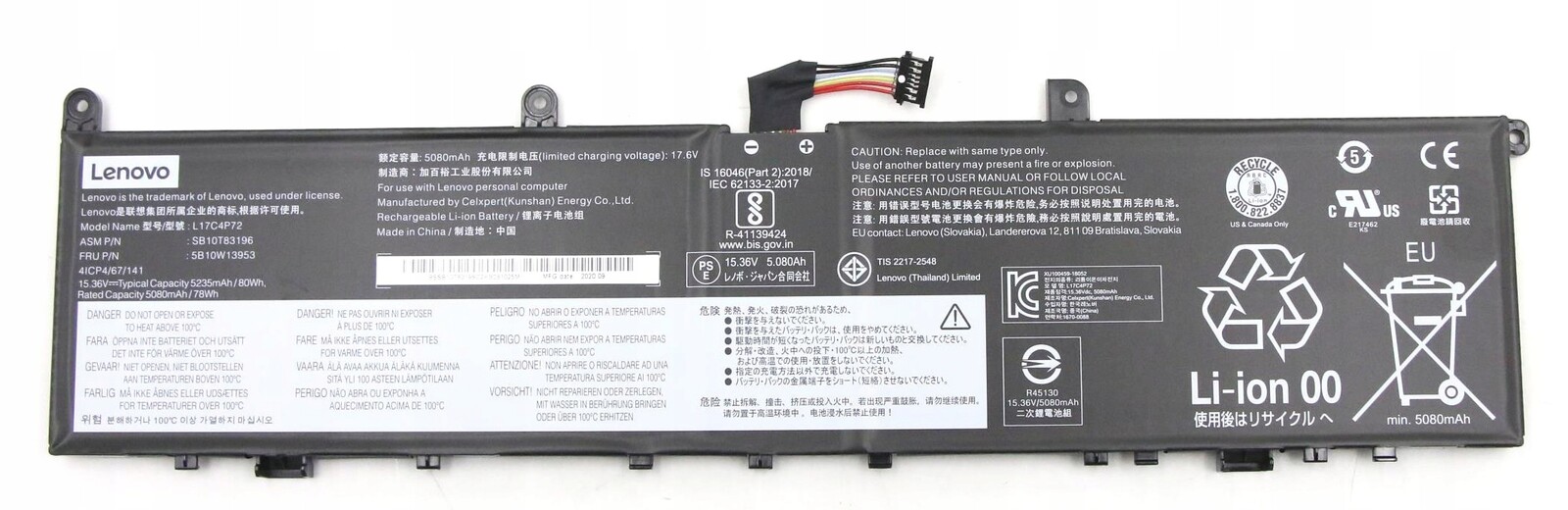 Baterie originální L17C4P72 5B10W13953 Lenovo Thinkpad X1 Extreme gen2 20QV