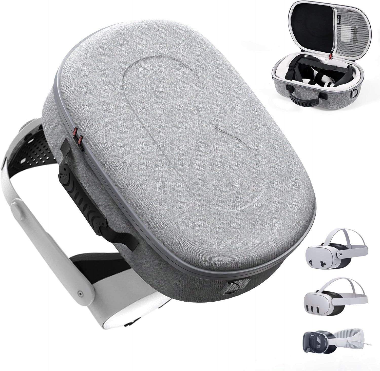 Pouzdro pro Meta Quest 3S/Quest 3/Vision Pro/Pico4 šedá taška pouzdro