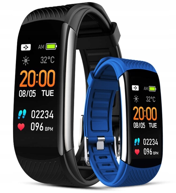 Smartband Řemínek Hodinky Krokoměr Přídavný Modrý Řemínek