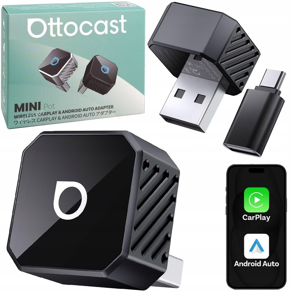 Ottocast Mini bezdrátový adaptér pro Android Auto Apple CarPlay do auta