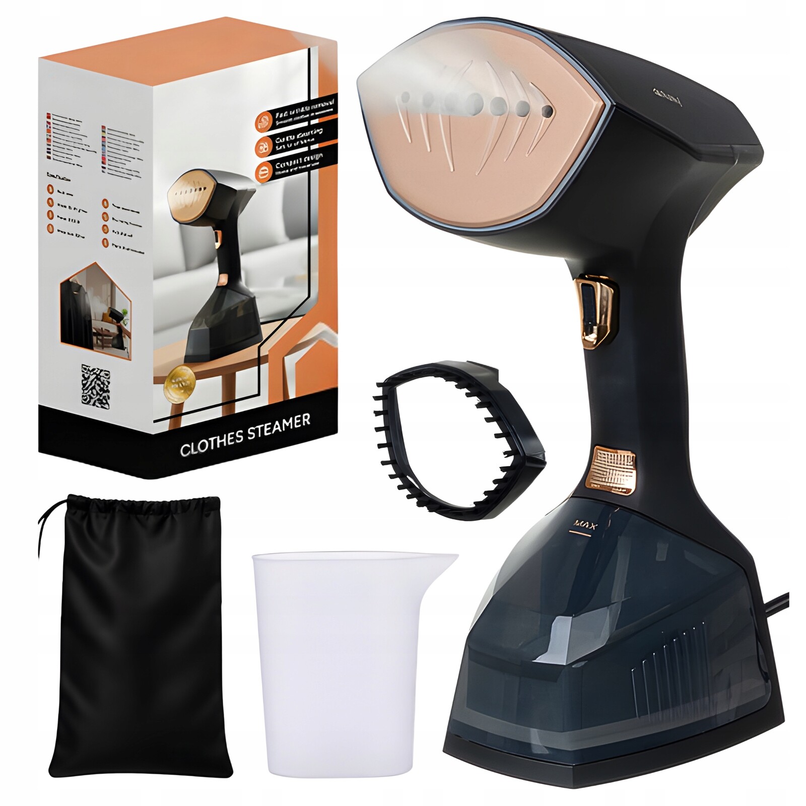 Parní žehlička na oblečení 2000 W 360 ml 3 úrovně Parní displej Příslušenství