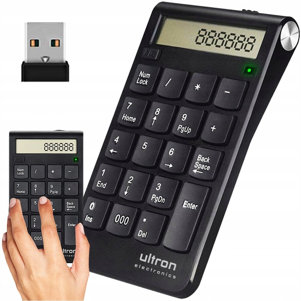 Ultron UN-2 Bezdrátová numerická klávesnice s kalkulačkou 2,4 GHz