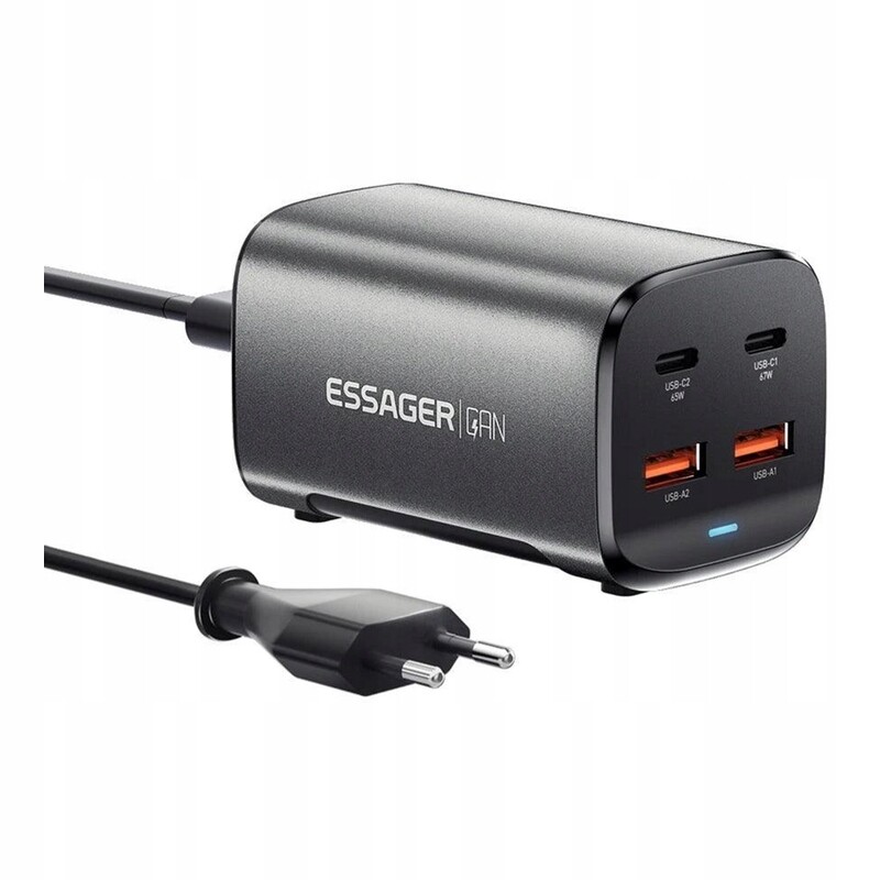 Essager Síťová nabíječka 67W GaN 2 x Usb-c 2 x Usb-a Rychlé nabíjení
