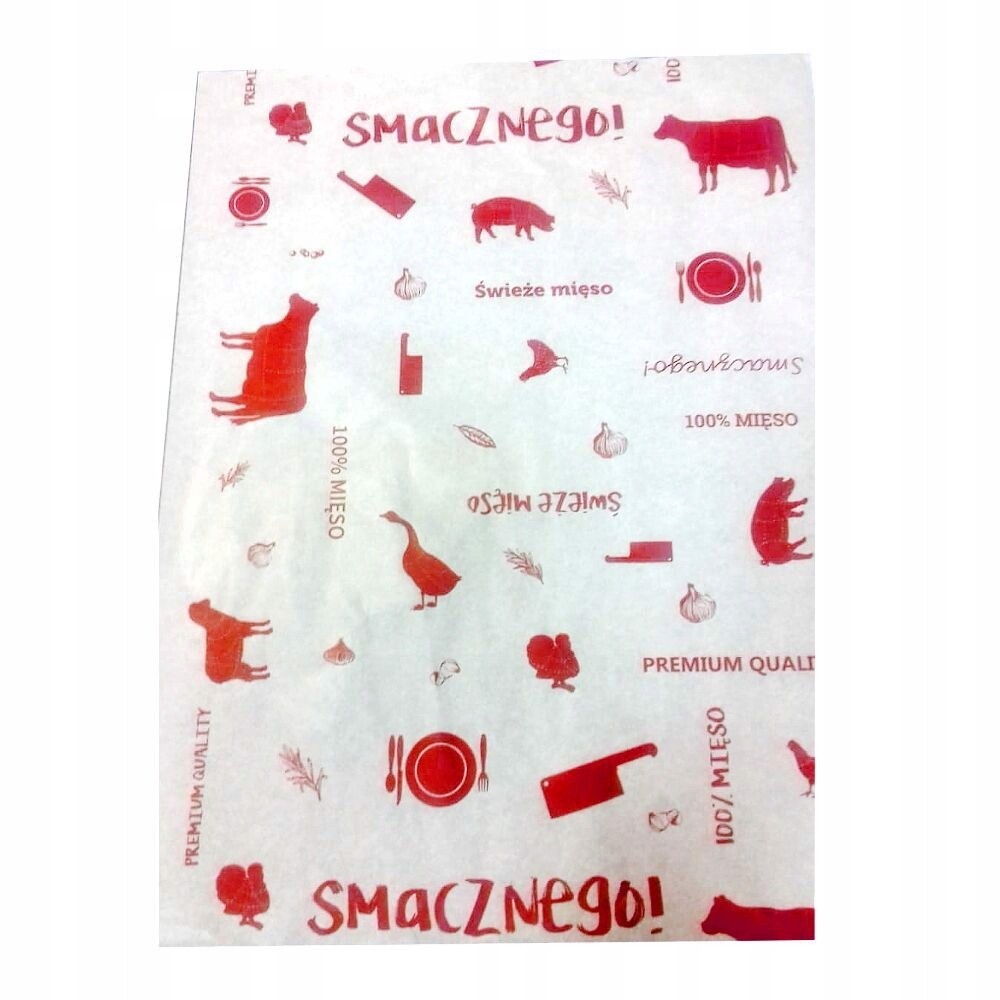 Fóliovaný balicí papír PE22+8 30x40 s uzeninami 1000