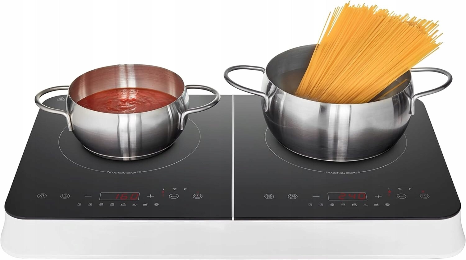 Výkonná Indukční Varná Deska, Přenosný Vařič, 2 Hořáky, 3500 W, Led Dotyková Barva