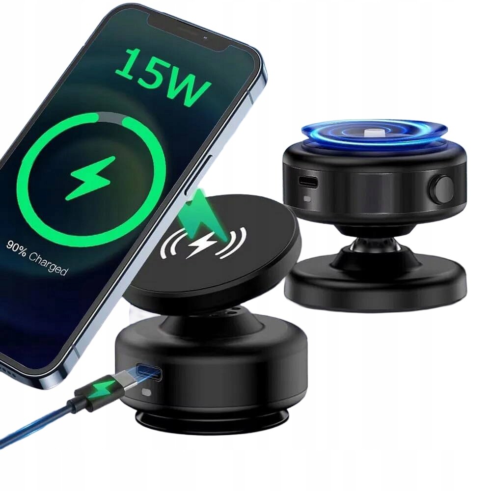 Magnetická bezdrátová nabíječka 15W Přísavka, Magsafe Qi iPhone