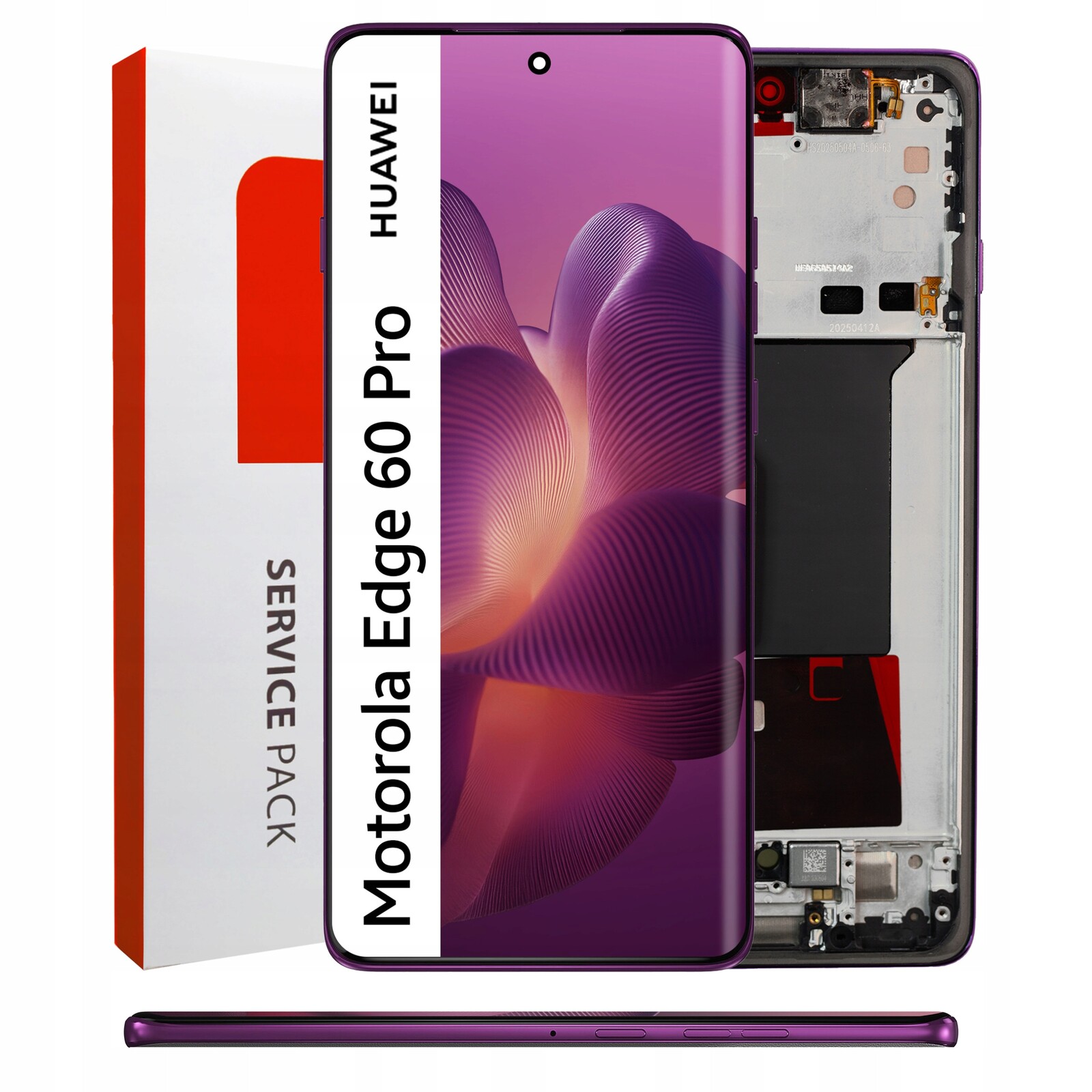 Displej pro Motorola Edge 60 Pro LCD displej Rámeček Fialový Originál Zila