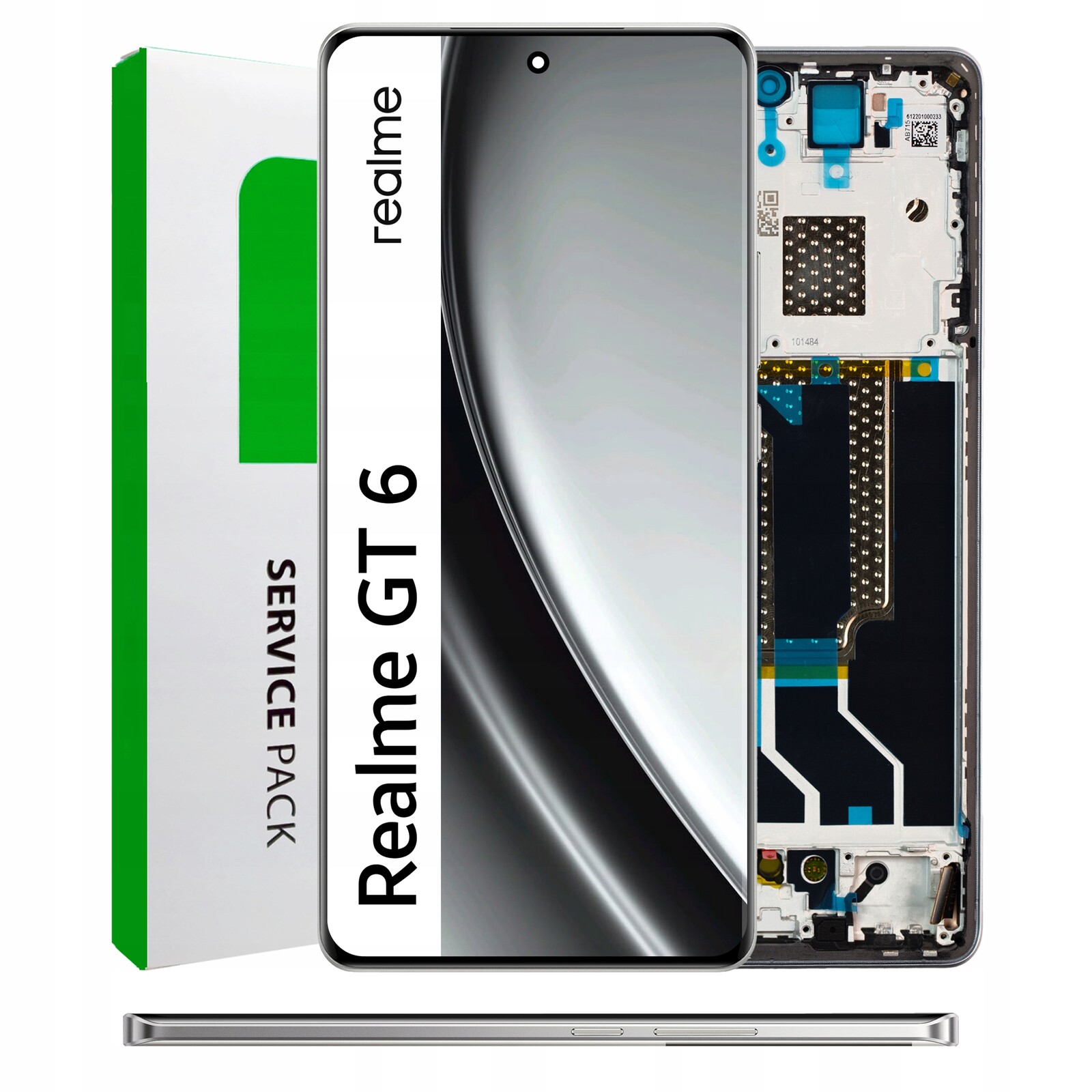 Displej pro Realme Gt 6 LCD displej Rámeček Stříbrný Originál Zila