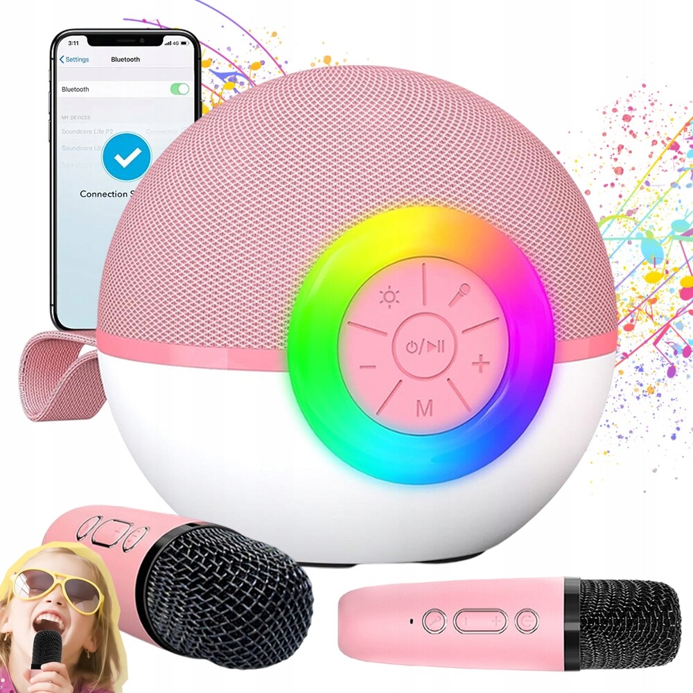 Sada Pro Karaoke Se 2 Mikrofony Zařízení Pro Karaoke Bt Bezdrátové