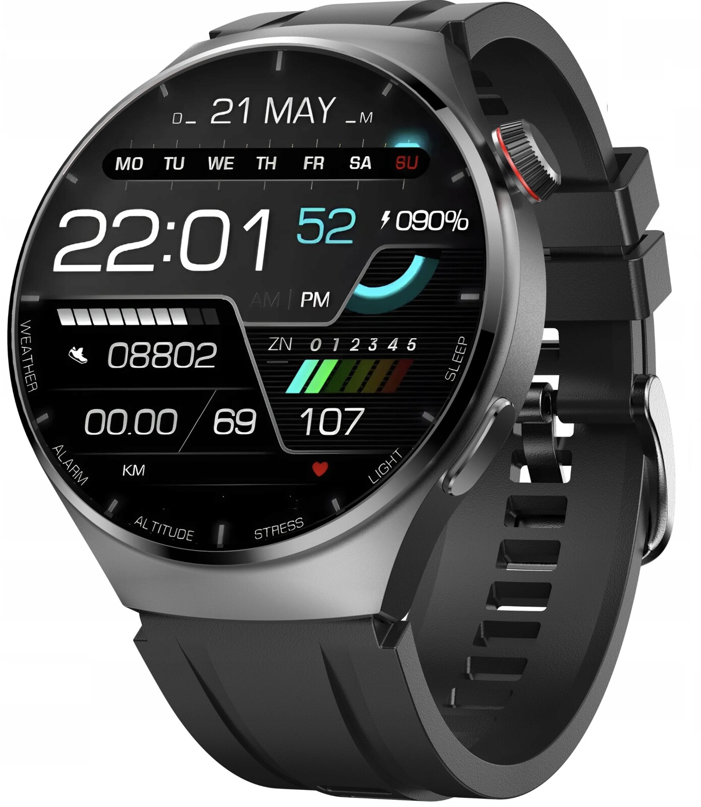 2 Pásky Premium Model 2025 Chytré Hodinky Tlakoměr Ekg Glukóza Hrv Černý