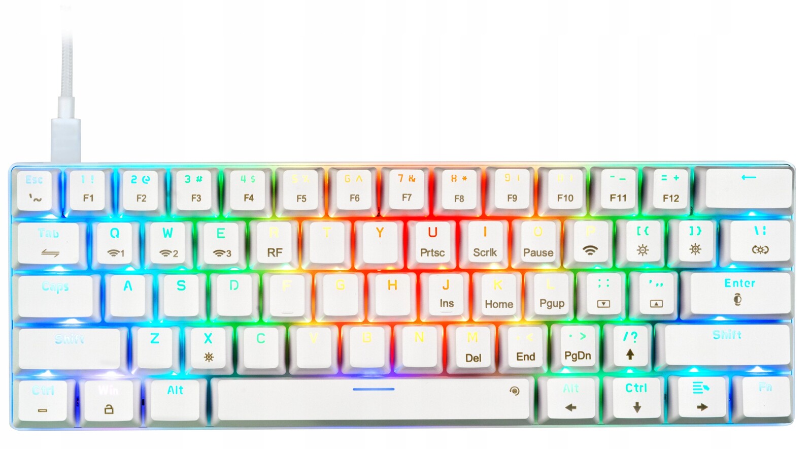 Klávesnice Mad Dog GK850W Gateron Red Bílá