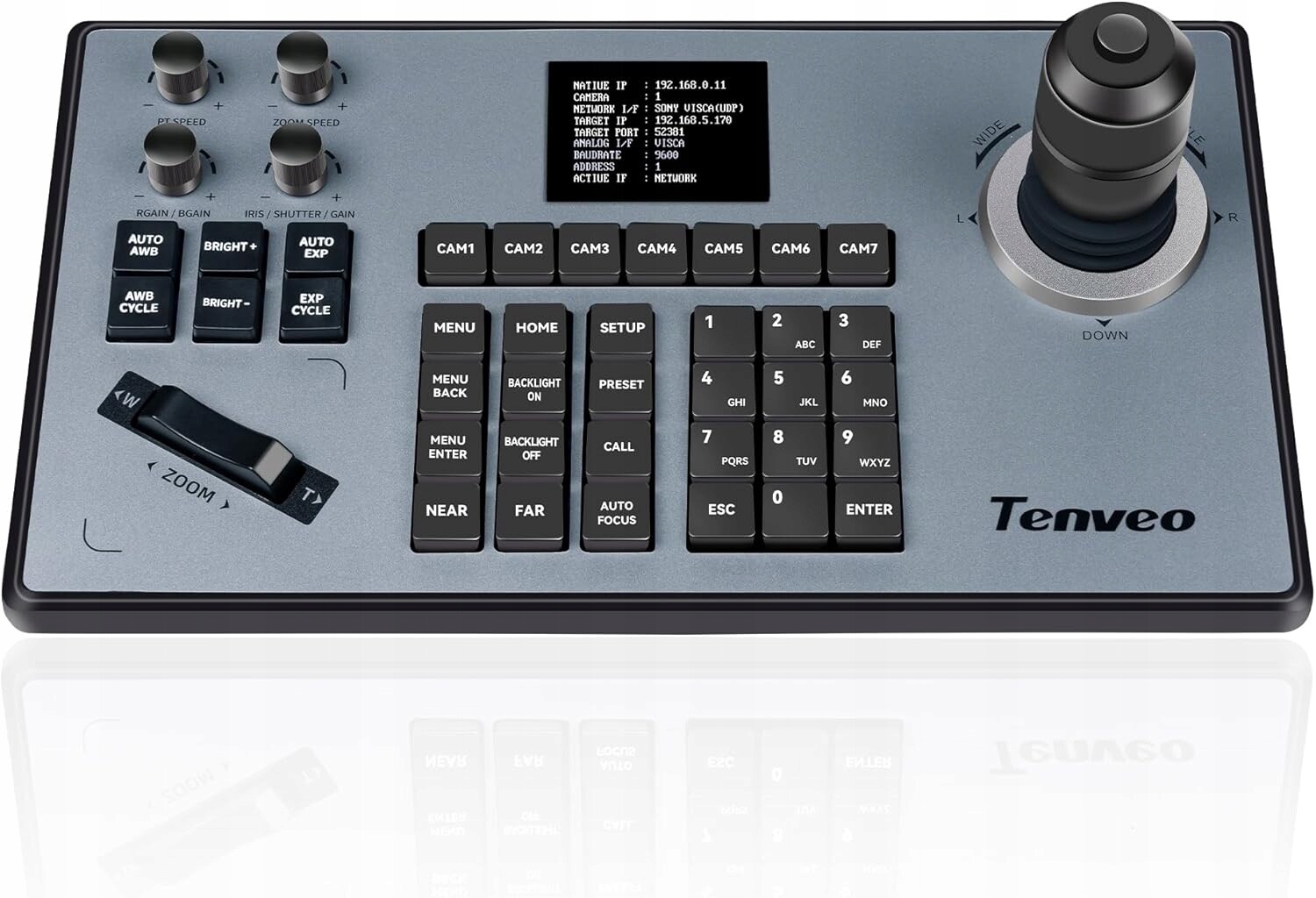 Tenveo KB200 Ptz ovladač s 4D joystickem, podpora PoE Visca Over Ip
