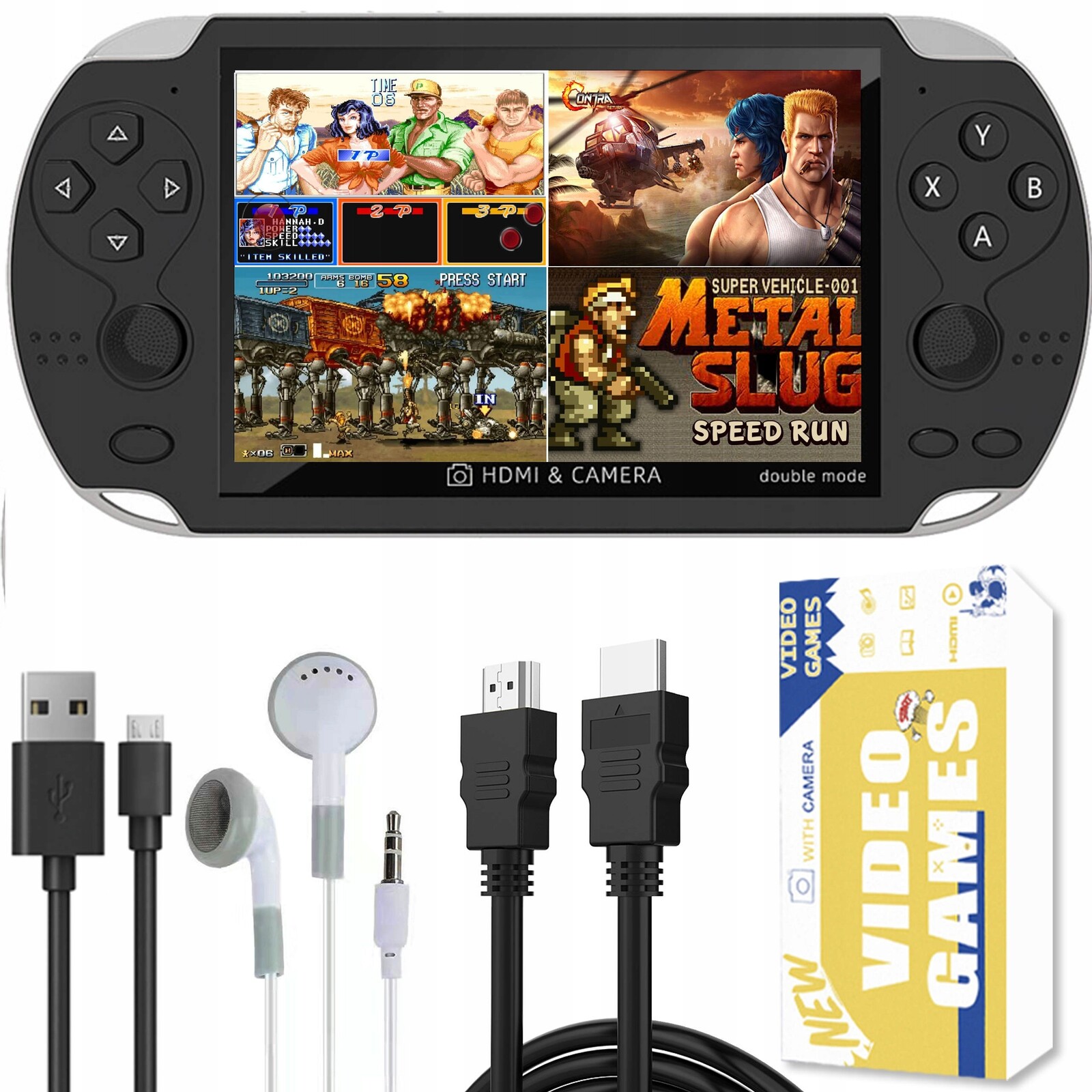 Mini přenosná herní konzole Retro x7 Polská Menu Kamera 1000 Her
