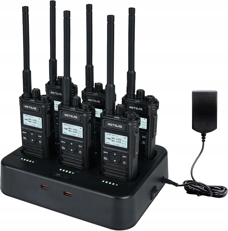 Retevis RT86S 6x Walkie Talkie Vysílačka S 6-CESTNOU Rf Nabíječkou