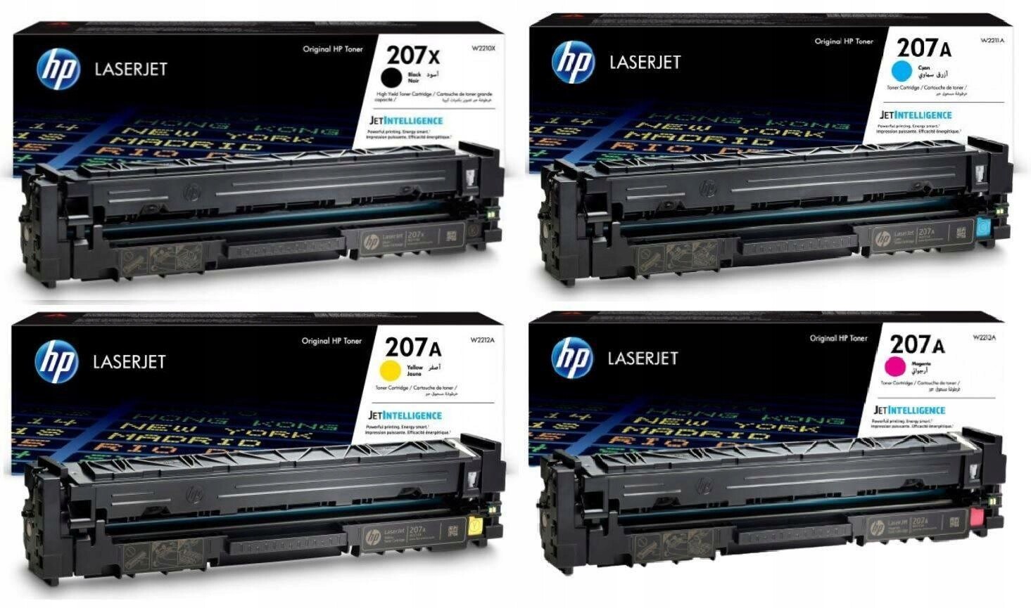 Sada originálních tonerů Hp 207X W2210X W2211A W2212A W2213A