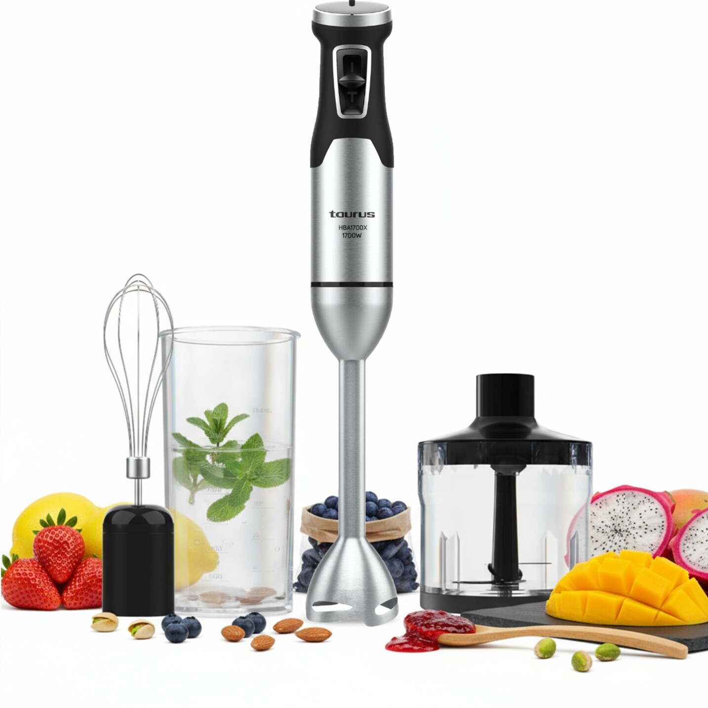 Ruční Mixér Multifunkční Ocelové Čepele Turbo Režim Taurus 1700W