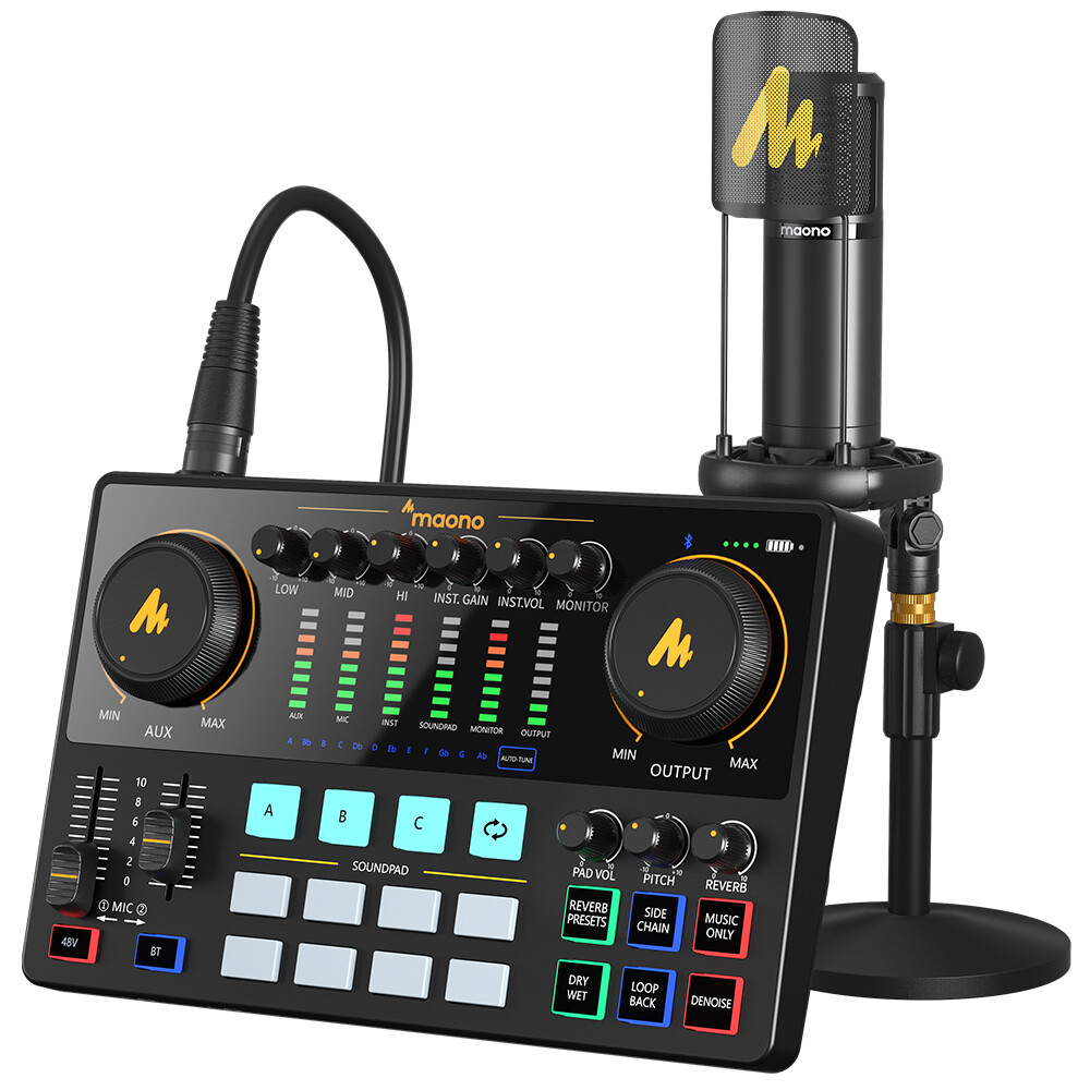 Maono AME2A Podcast Console Kit – mikrofon, rozhraní, podcastingové studio