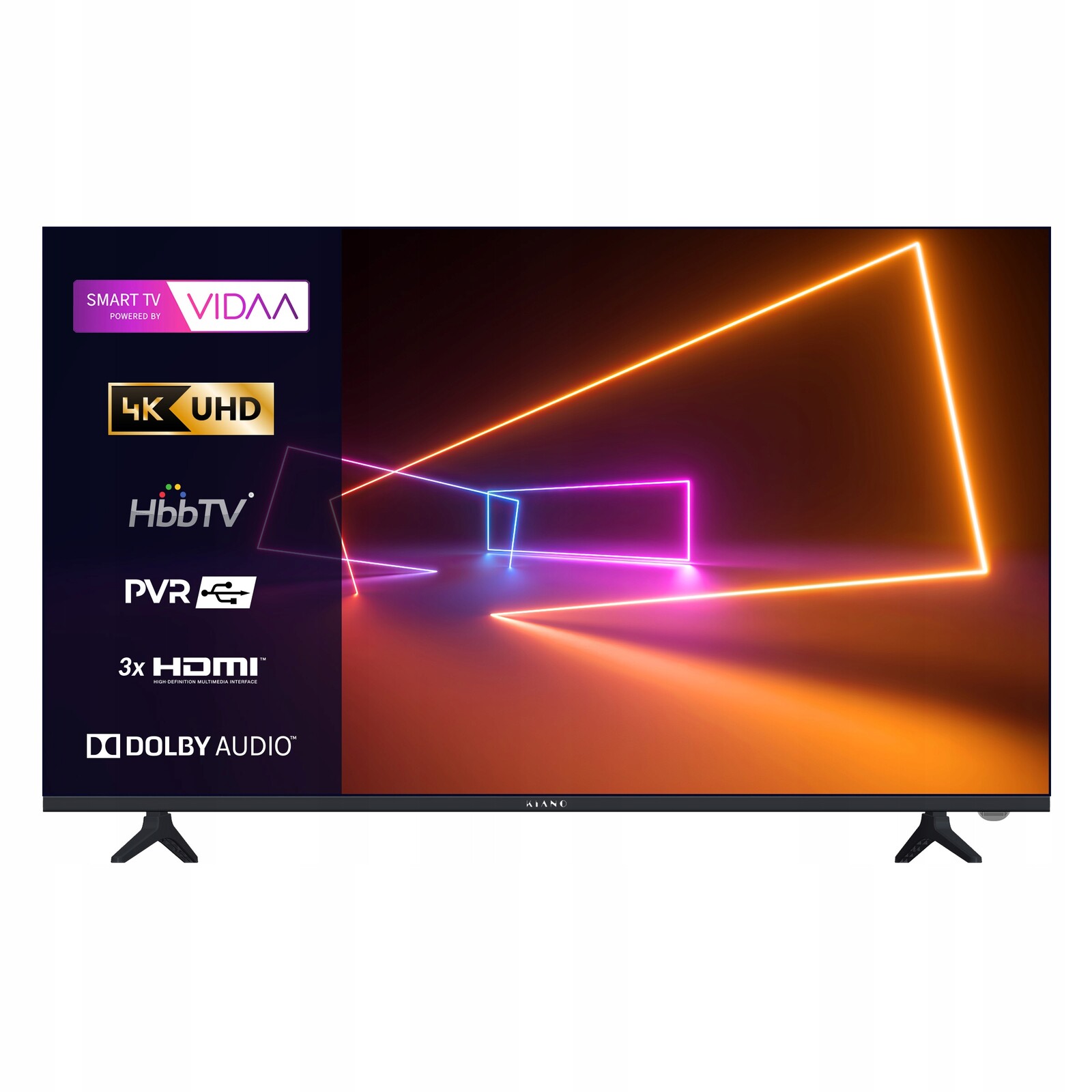 Televizor Kiano Elegance 43' se systémem Vidaa Smart Tv D-led DVB-T2/S2