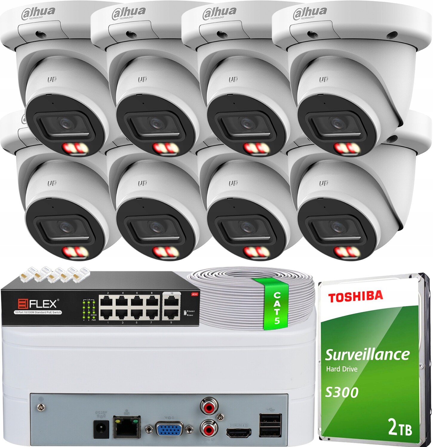 Monitorovací sada 8 kamer IPC-HDW3649QM-S-IL 6Mpx Dual Light Ai Smd 4.0