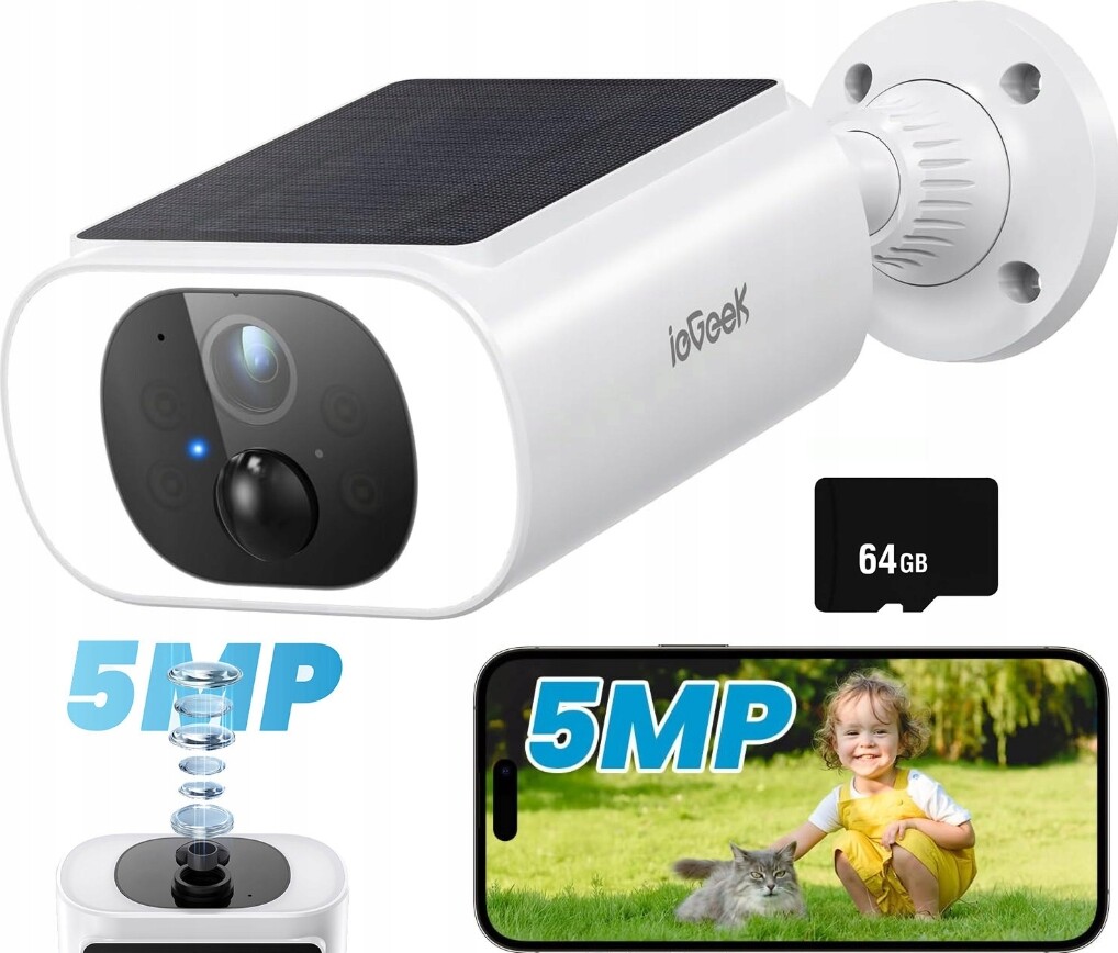 Iegeek S Venkovní Solární Monitorovací Kamerou Wifi 5 Mp Pir Barva