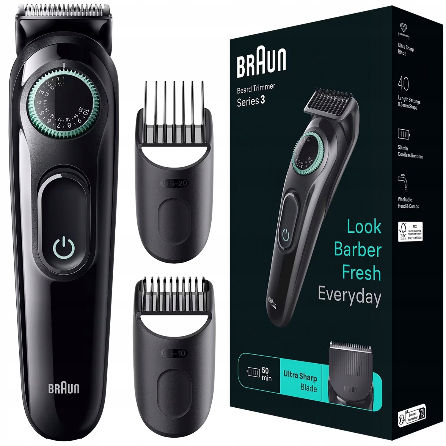 Braun Serie 3 BT3411 Pánský Holicí Holicí Strojek Na Vousy A Chlupy