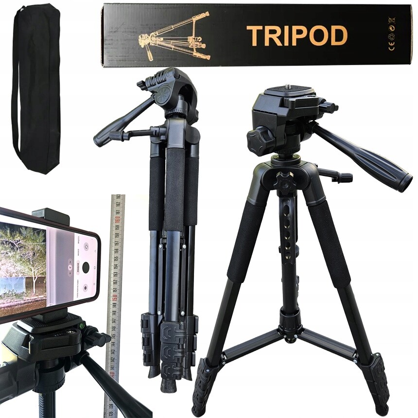 Fotografický stativ 150 cm držák telefonu, laseru, fotoaparátu Tripod Stabilní