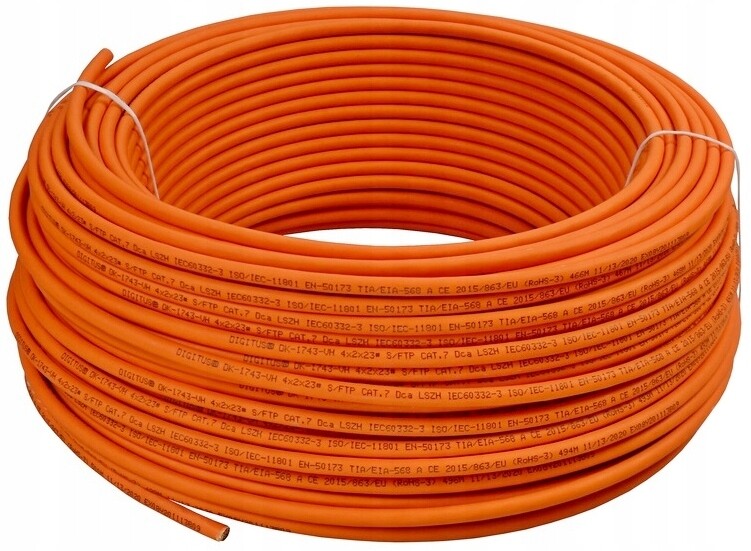 Šroubovací kabel S/ftp kat.7 drát Lsoh 100 m Digitus B2ca