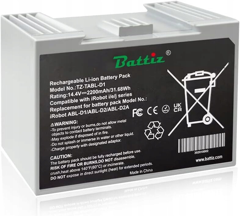 Akumulátor Pro Vysavač Irobot Roomba Řady I7/I3/I4/E5/E6, 14,4 V 2200 mAh