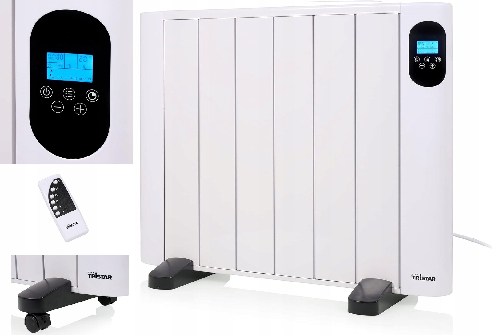 Konvekční ohřívač Digitální časovač paměťová funkce IP24 dálkové ovládání Výkonný 1000W