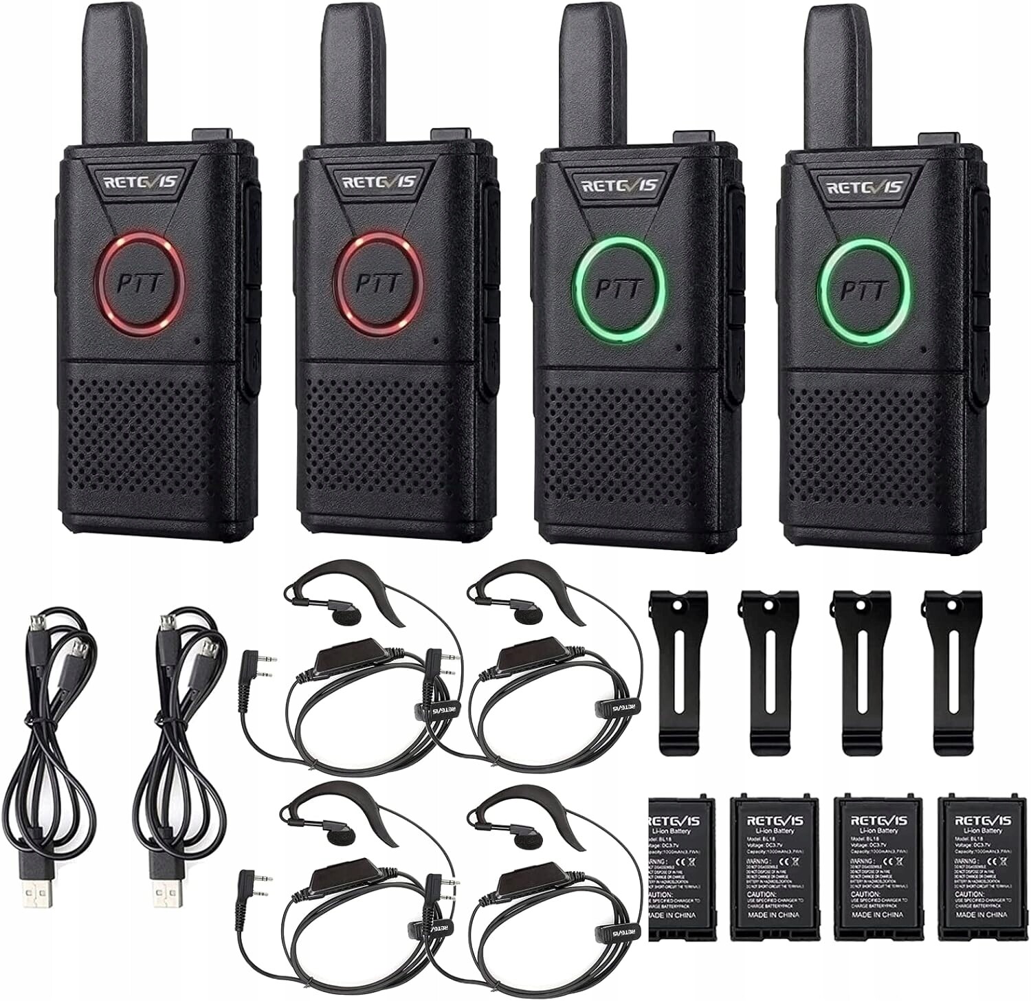 Retevis RT618 Walkie Talkie se sluchátkem, Dual Ptt, Pmr 446, přenosný
