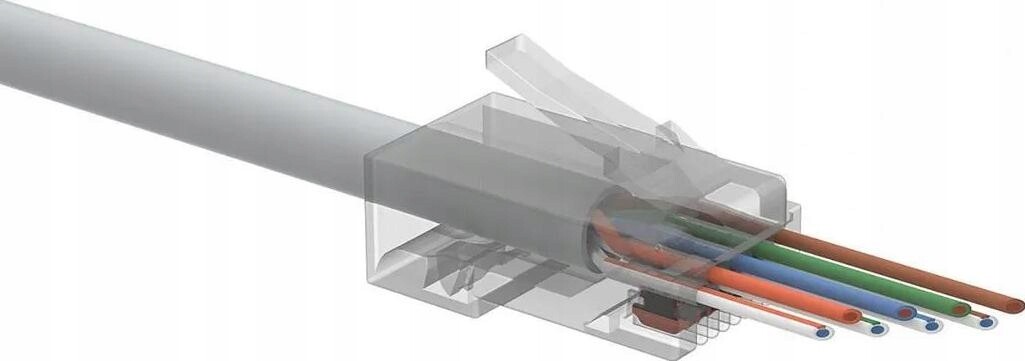 Síťový Konektor Solarix Univerzální Easy RJ45 KAT.6 Průchozí Utp