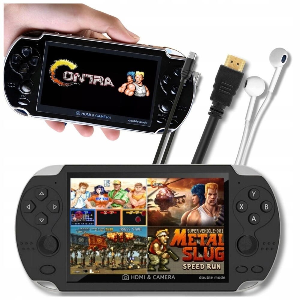 Přenosná konzole Retro X7 Mini – 1000 her, kamera, polské menu
