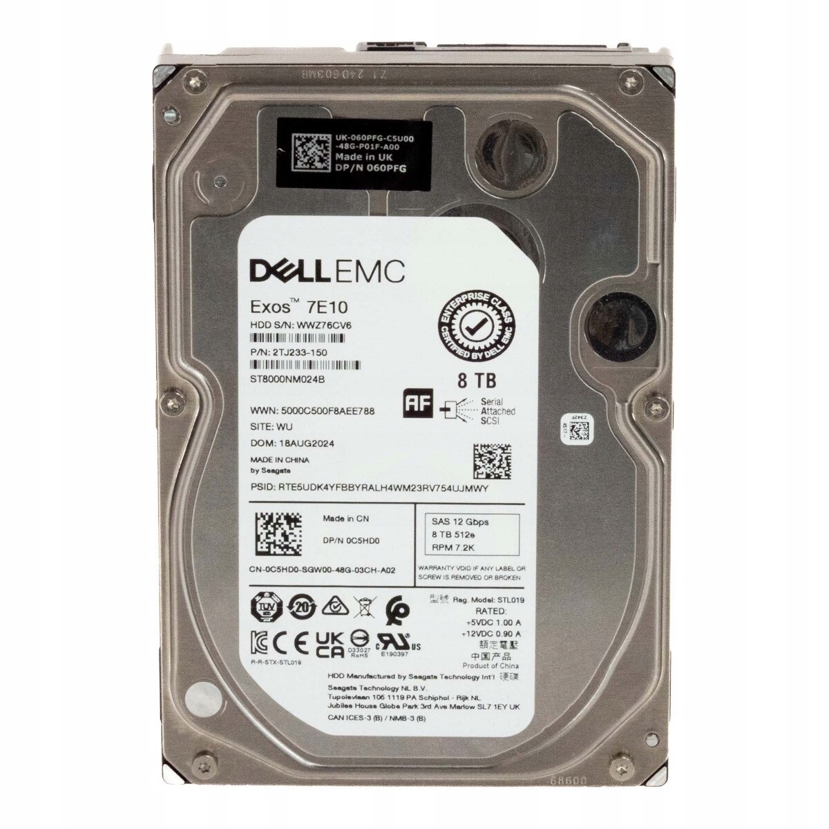 Dell 0C5HD0 8TB 7.2K 256MB SAS-3 3.5'' ST8000NM024B