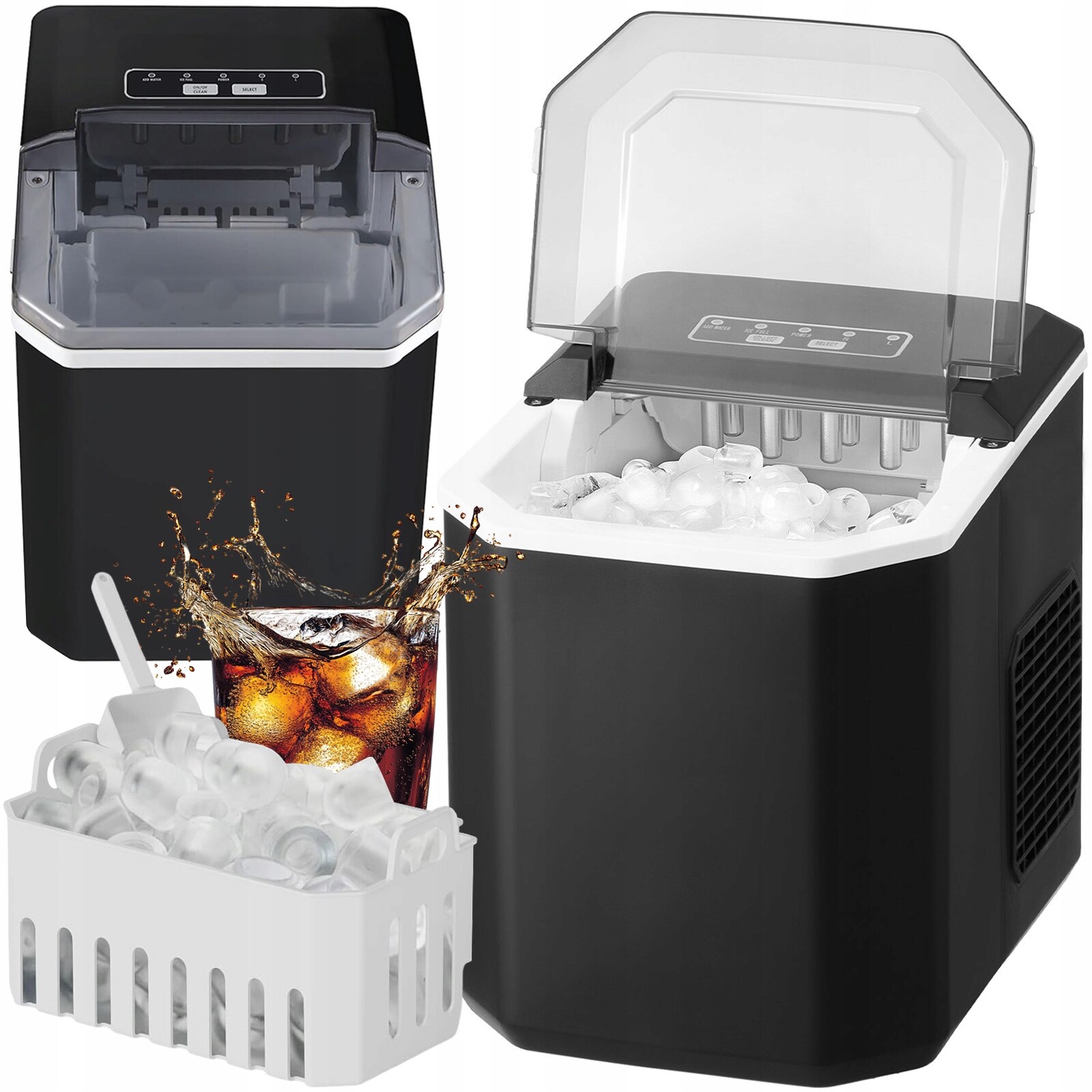 Výrobník ledu Ltc Domácí stroj na kostky ledu černý 110 W