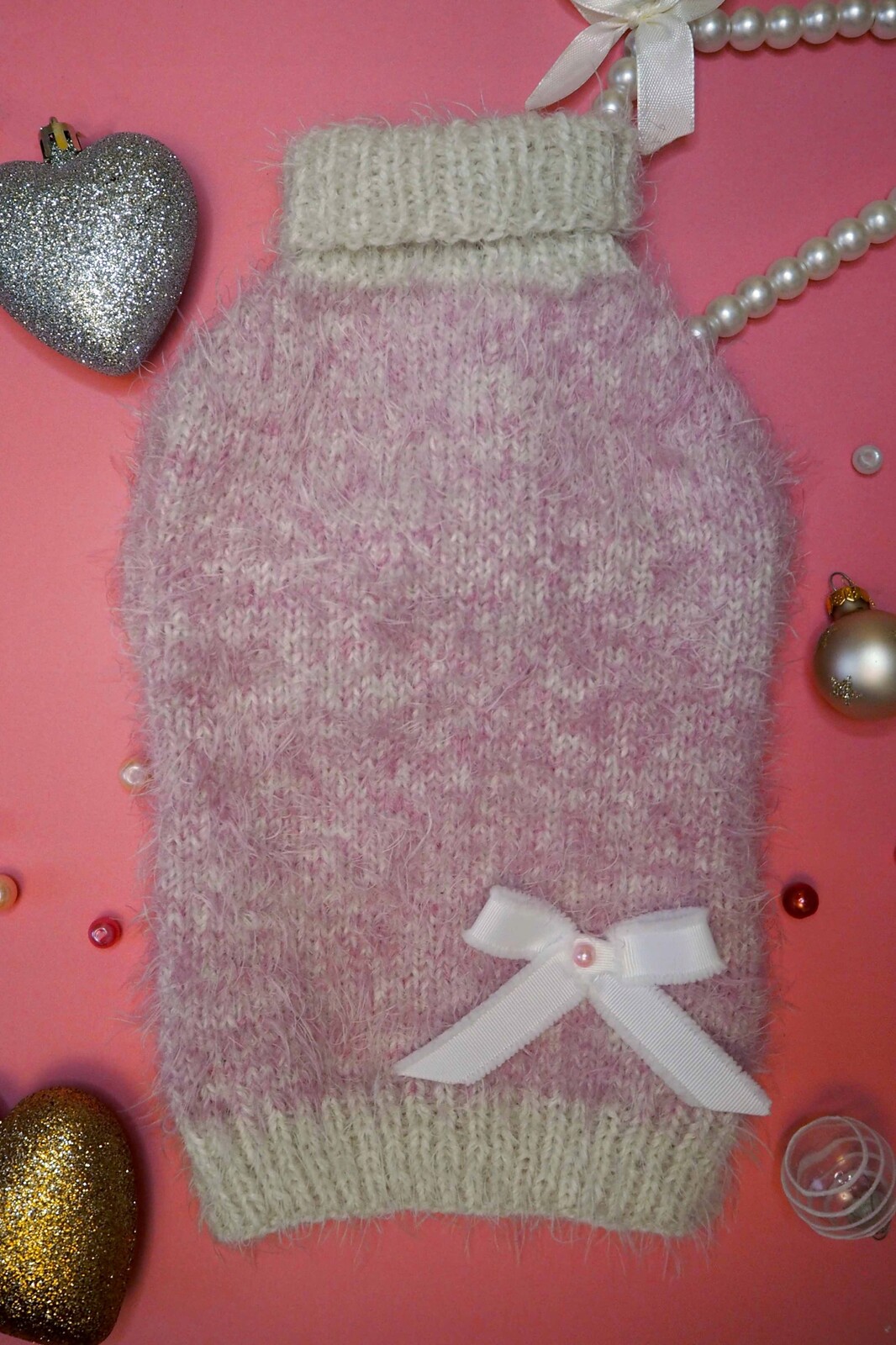 Svetr Pro Psa Dívky Růžový Handmade S Teplý Oblečení York