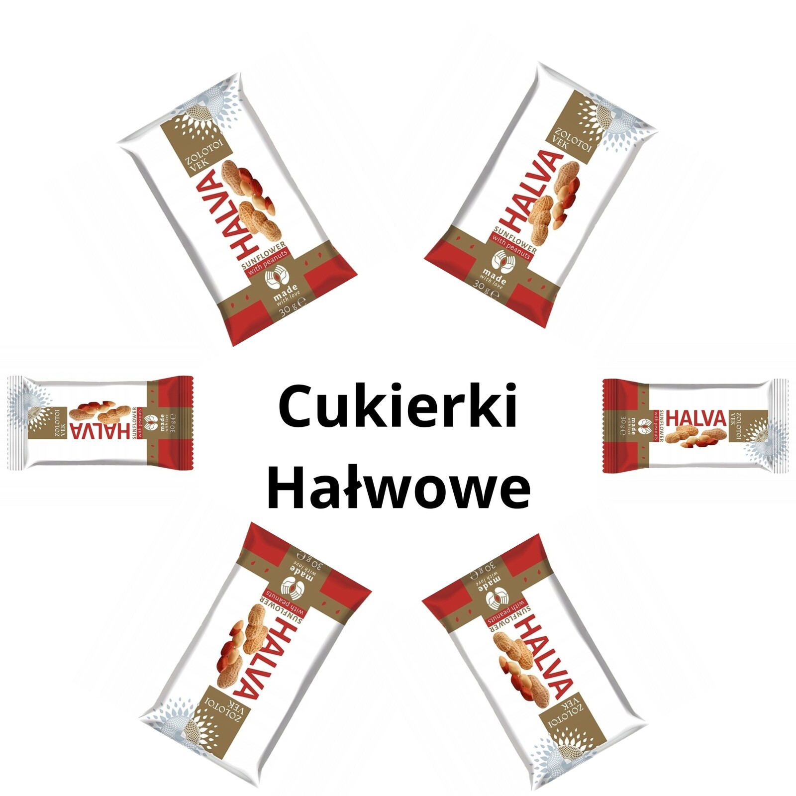 Sada chalvových bonbónů „Złoty Wiek“ s arašídy, 2 x 1,5 kg