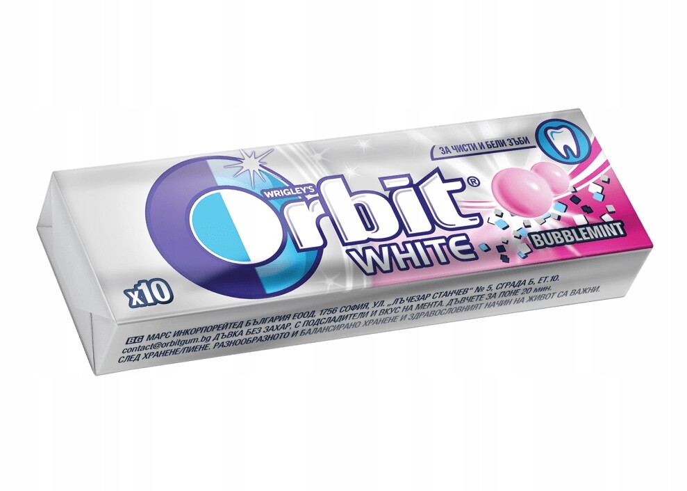 Orbit White Bez Cukru žvýkačky s příchutí Žvýkačky 14 g 30 kusů