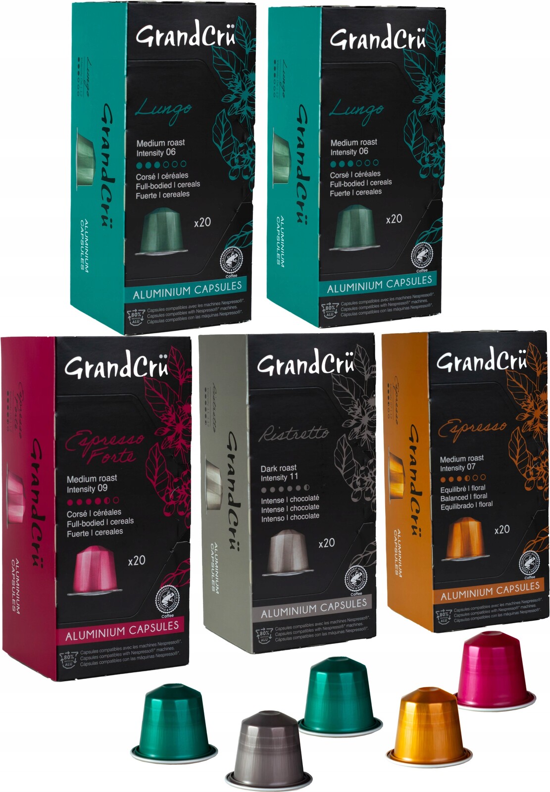 Kapsle pro Nespresso Grand Cru Sada 5 x 20 (100 kusů)