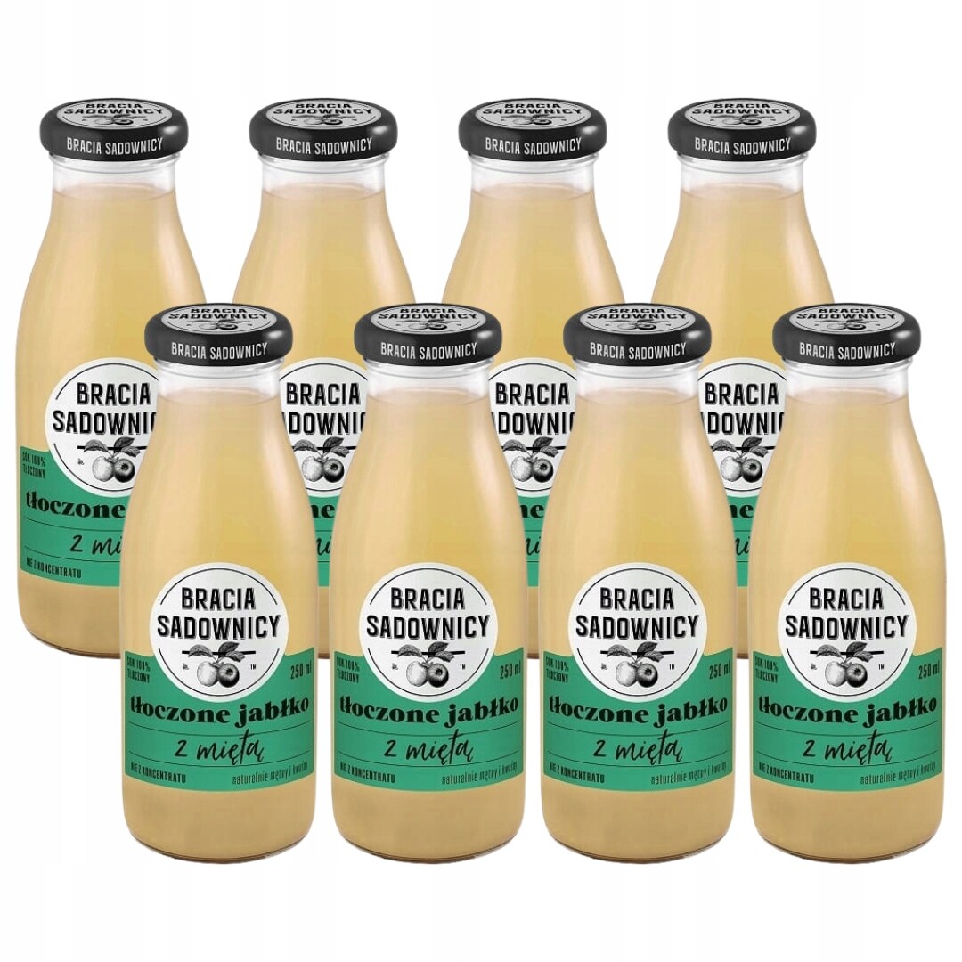 Bracia Sadownicy Šťáva lisované jablko s mátou 250 ml x 8 kusů