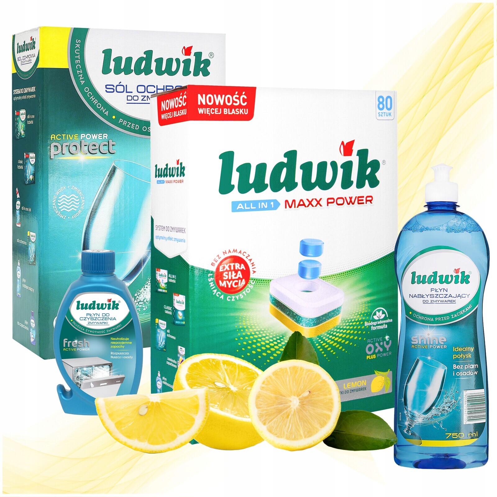 Ludwik Sada na mytí nádobí Tablety Allin1 80ks Leštidlo Sůl Čistič