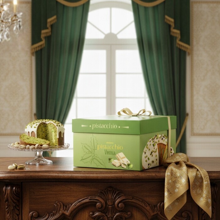 Bábovka Vánoční Panettone s Pistáciovým krémem z Bronte 900 g Virginia