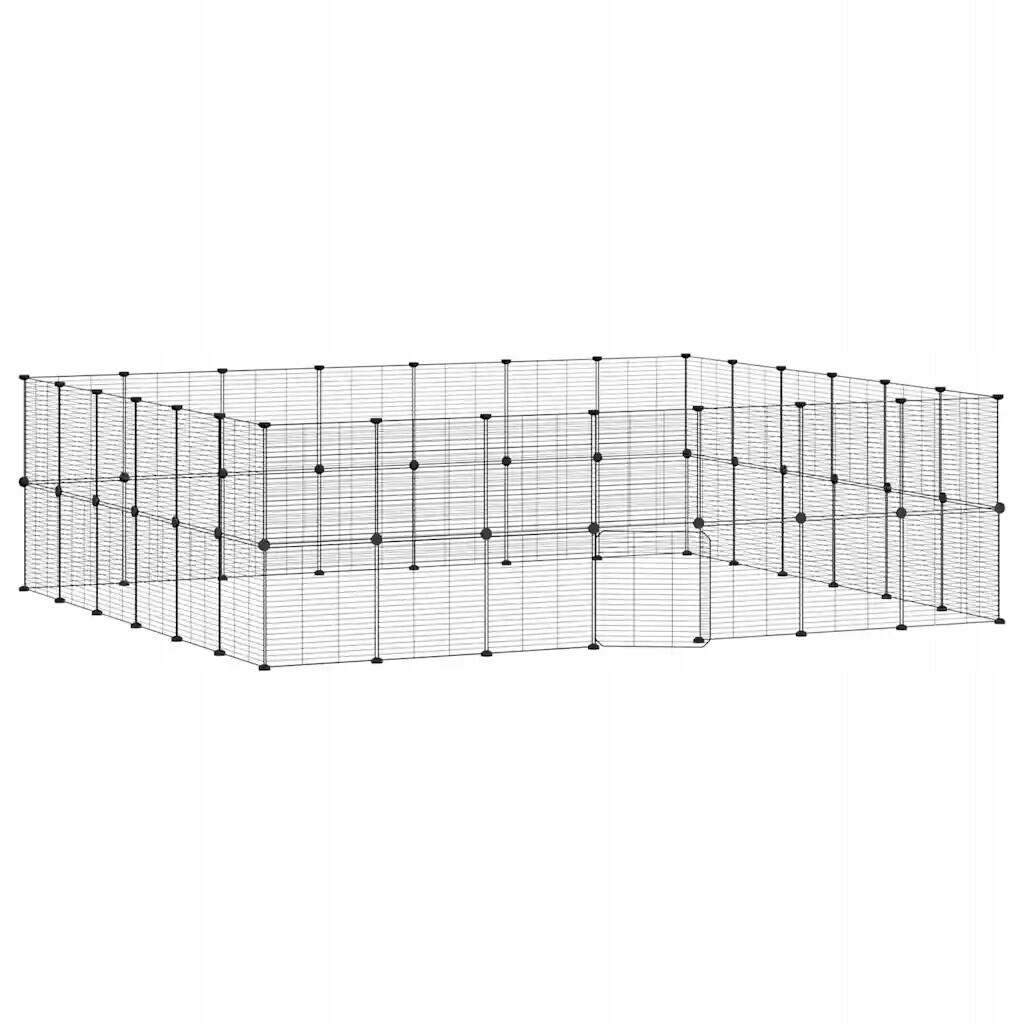 52panelová ohrádka pro zvířata s dvířky černá 35 x 35 cm ocel