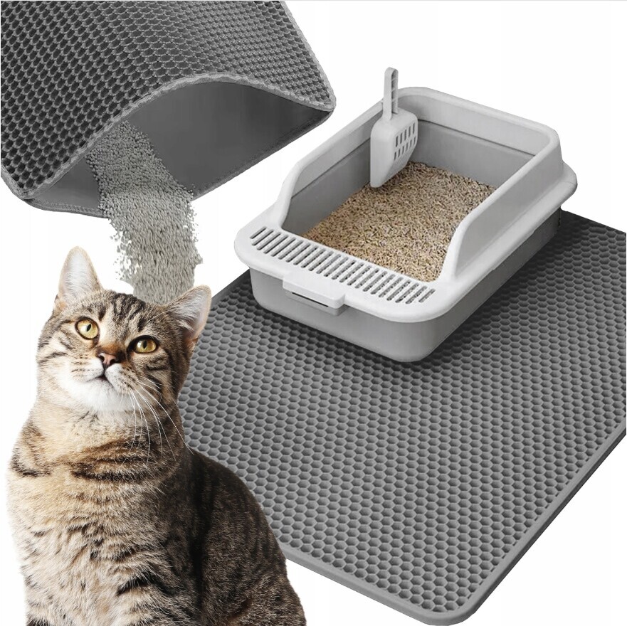 Rohožka před kočičí toaletu 120x70 šedá Praktické řešení pro stelivo