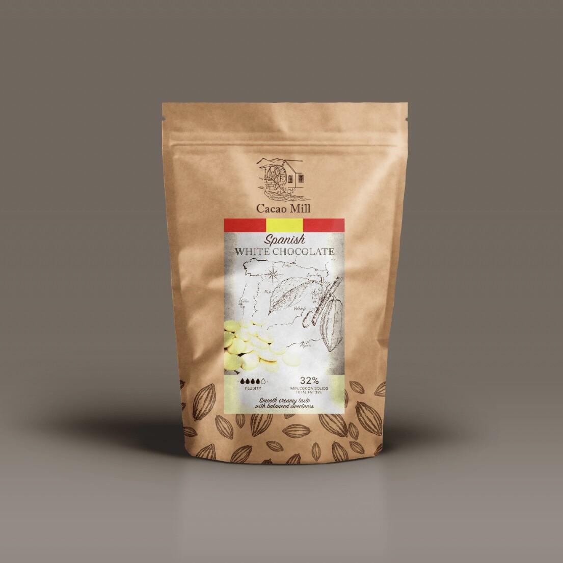 Čokoláda bílá španělská 32% 400 g Cacaomill