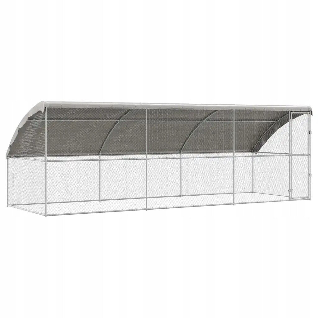 vidaXL Klec pro slepice stříbrná 600 x 200 x 198.5 cm Ocel Galvanizovaná