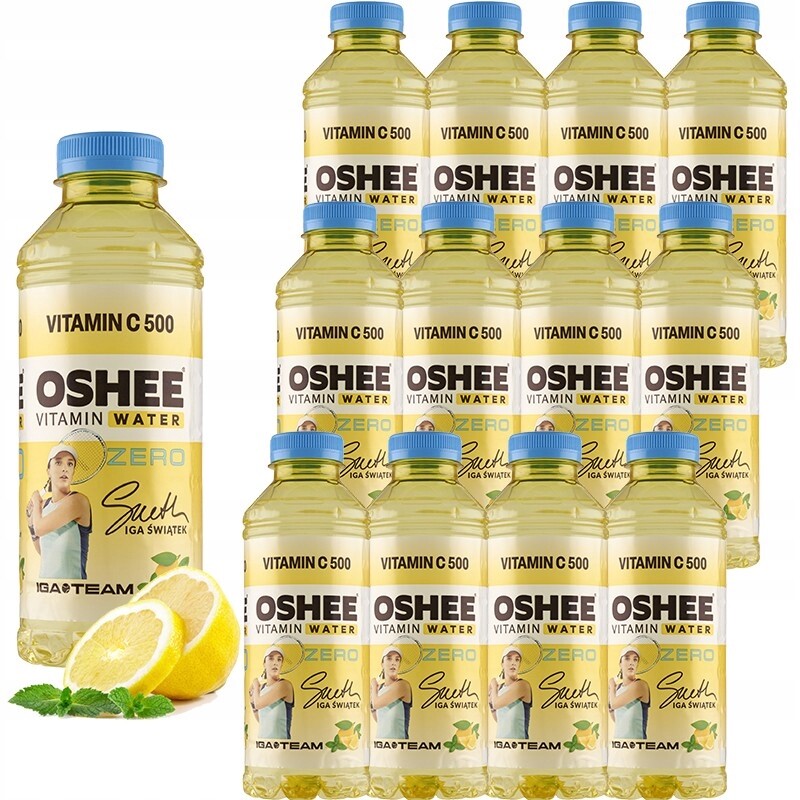 Oshee Vitamin Water Neperlivý nápoj citron – máta 555 ml x 12 kusů