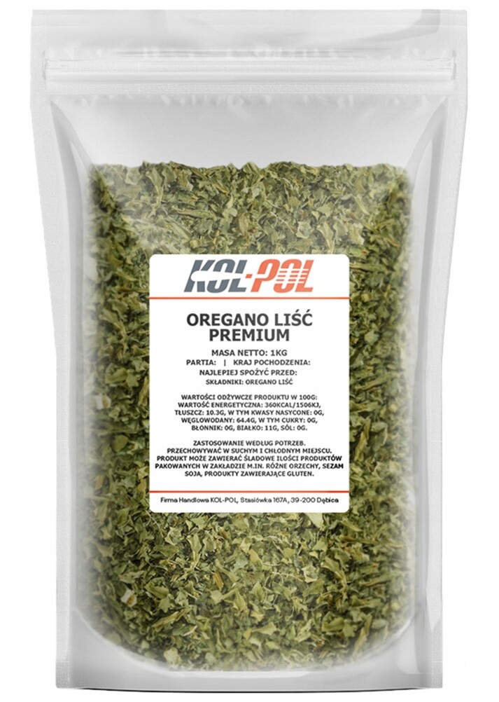 Oregano prémiový list 1 kg Sušená vysoká kvalita Kol-Pol