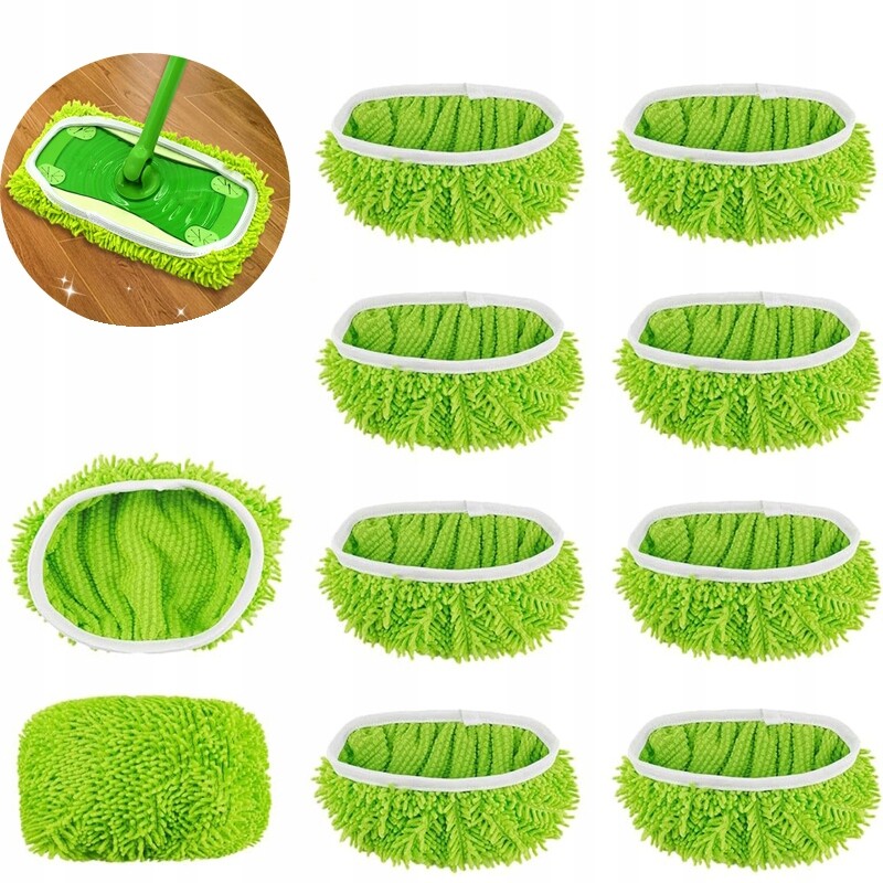 Náhradní podložky na mop z žinylky, mop na zametací zařízení, sada 10 kusů